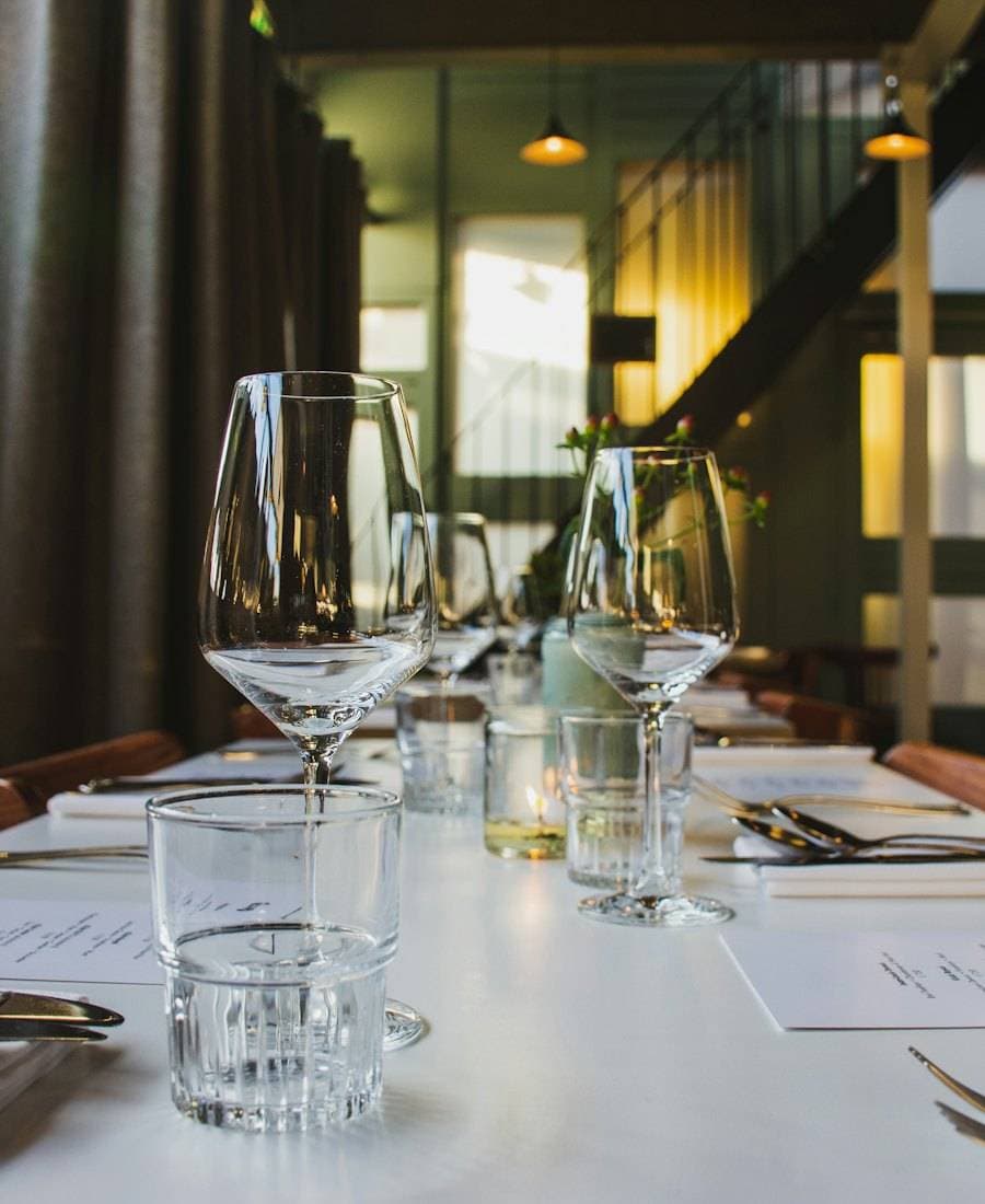 Table laid for dinner