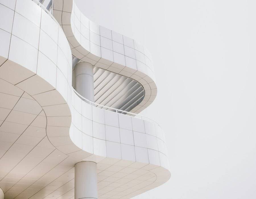 Curved white facade